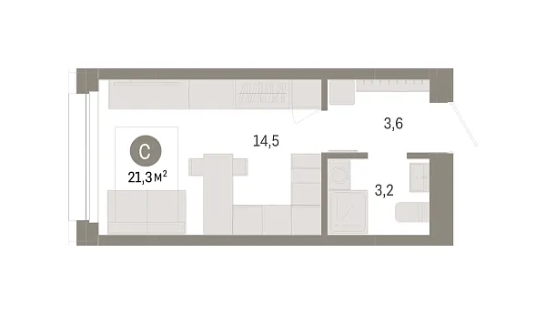 Новая квартира-студия
 21.3 м² на 2/7 этаже в ЖК «Квартал Нефть» в городе Тюмень 
